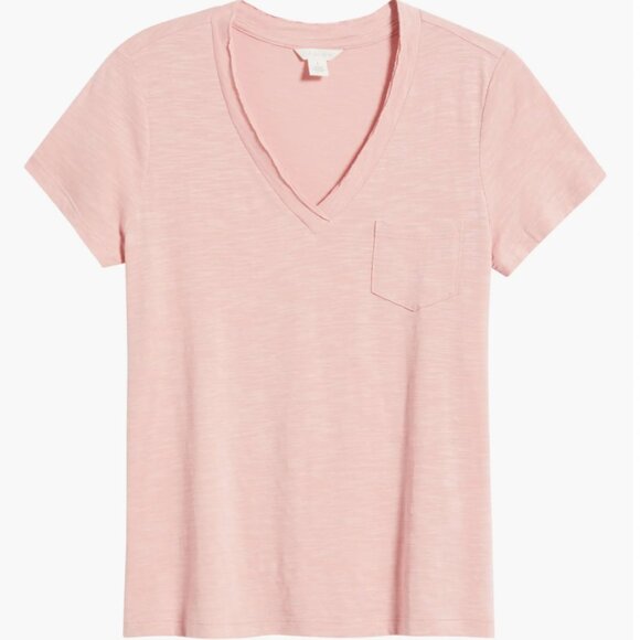 🌸 Caslon - Cotton & Modal V-Neck Pocket Tee 🌸 Small 🌸 Pink Beauty🌸 - Picture 8 of 8